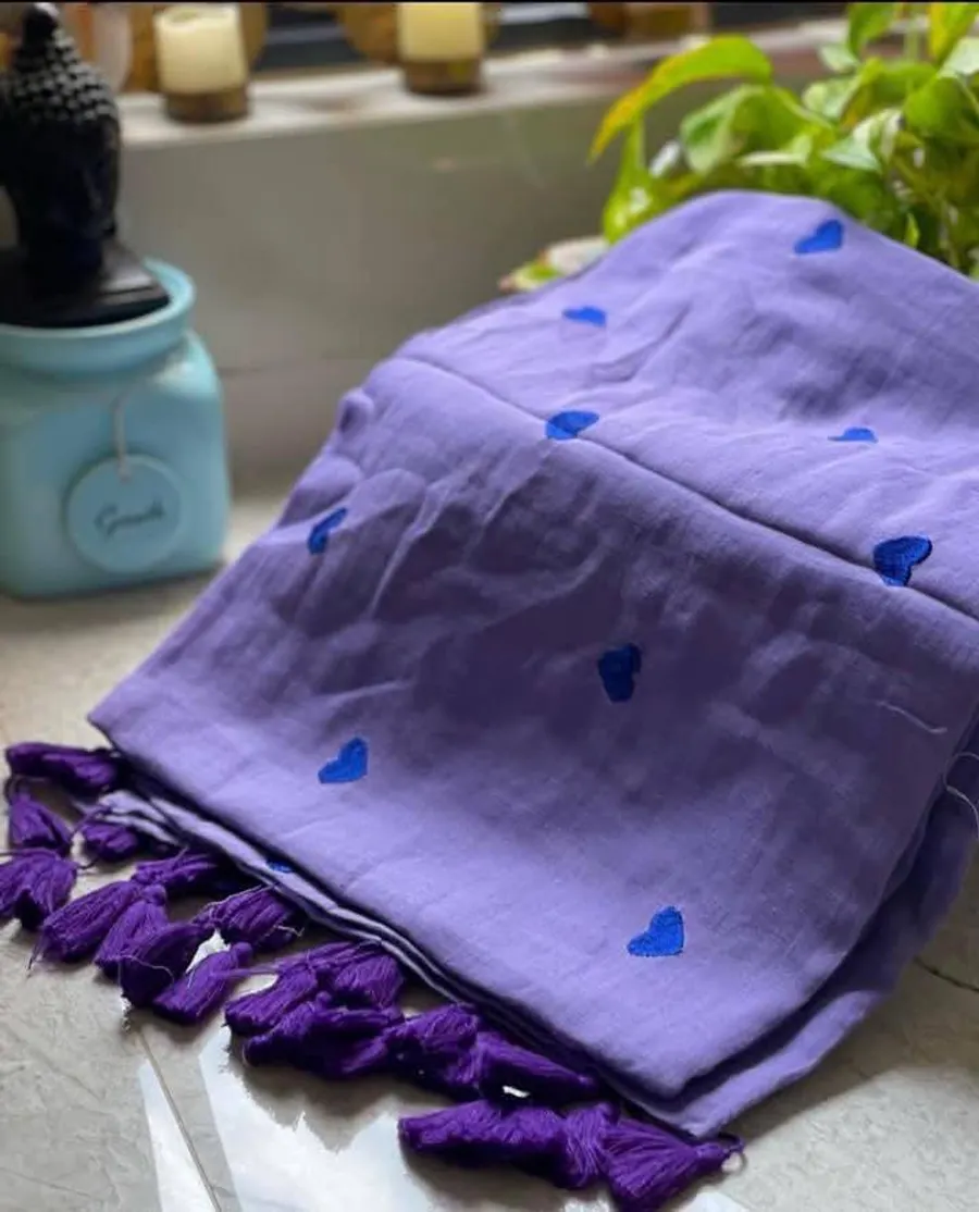 Womens Relax Fit Cotton Blend Soft Khadi Handloom Office Wear Saree With Unstitched Blouse